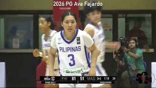 Ava Fajardo MAKING PLAYS vs. Malaysia | FIBA U18 Women's Asia Cup 2024 Highlights | SEABA Qualifiers