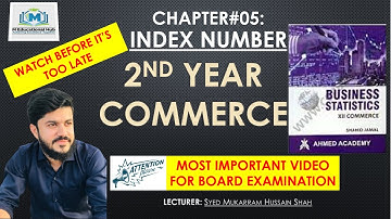 Index number | Chapter-05 | 2nd year commerce|Statistics| MUKARRAM HUSSAIN SHAH  | @MEducationalHub