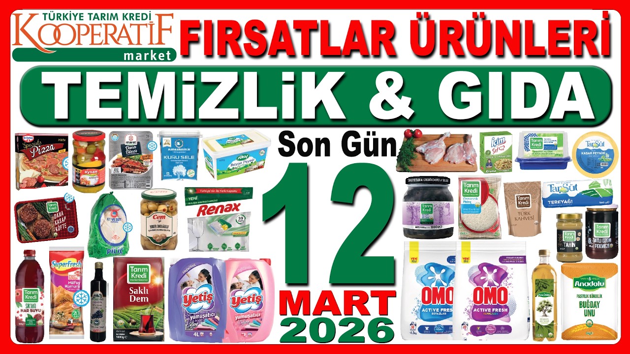 TARIM KREDİ TEMİZLİK VE GIDA İNDİRİMLERİ | SON GÜN 12 MART KOOPERATİF MARKET FİYATLARI TARIM KREDİ