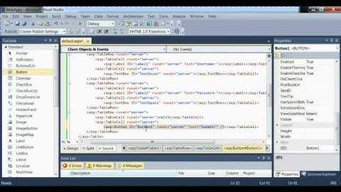 visual studio 2010 aspx cs button