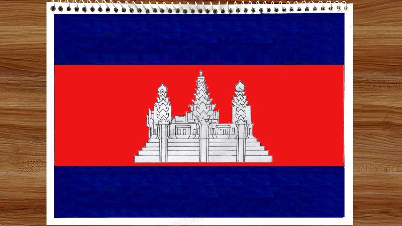 How to Draw the National Flag of Cambodia 🇰🇭 Cambodia Flag Drawing 🇰🇭