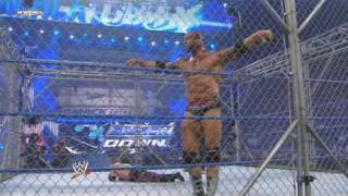 WWE SmackDown 1\/15\/10 Batista vs Rey Mysterio - Steel Cage Match Part 2\/2 HQ