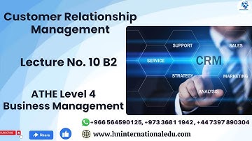 Customer Relationship Management Lecture No. 10 B2 ATHE Level 4 Business Management