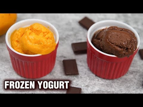 Frozen Yogurt Recipe   Mango & Chocolate Frozen Yogurt   How To Make Frozen Dessert   Tarika