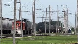 Two Iowa Traction Crews Make Up Their Trains. Mason City, Iowa IATR 51 & 54
