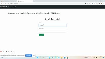 Angular 14 + Node.js Express + MySQL example: CRUD App