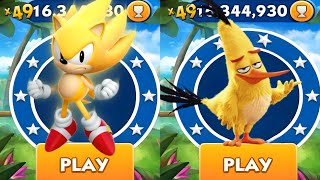 Sonic Dash - Classic Super Sonic vs Chuck  - All Characters Unlocked - Gameplay