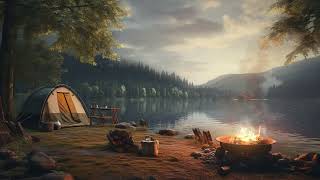 Campfire sounds burning on Tent for Peaceful sounds, soothing sounds for sleeping, relaxing, ASMR