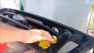 Renewing the front grill of a Ford Econoline with polytrol..