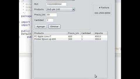 Simulacion de Factura en Java Netbeans con JTable Agregar Eliminar Imprimir+Codigo Fuente