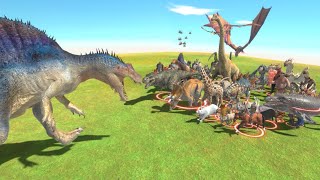 スピノサウルス vs すべての生き物が伝説バトルになった【 Animal Revolt Battle Simulator 】