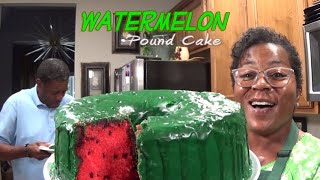 Watermelon Pound Cake | Lime Cream Cheese Heavy Glaze | Thanks Bruce!