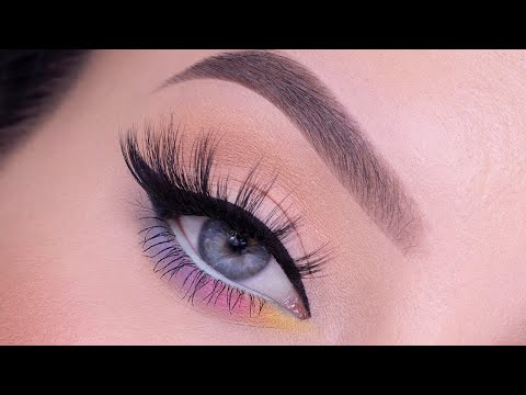 Pastel Eye Makeup Tutorial with a Bold Winged Eyeliner | Spring or Summer Eye Look