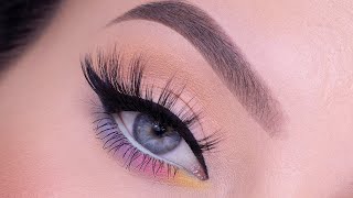 Pastel Eye Makeup Tutorial with a Bold Winged Eyeliner | Spring or Summer Eye Look