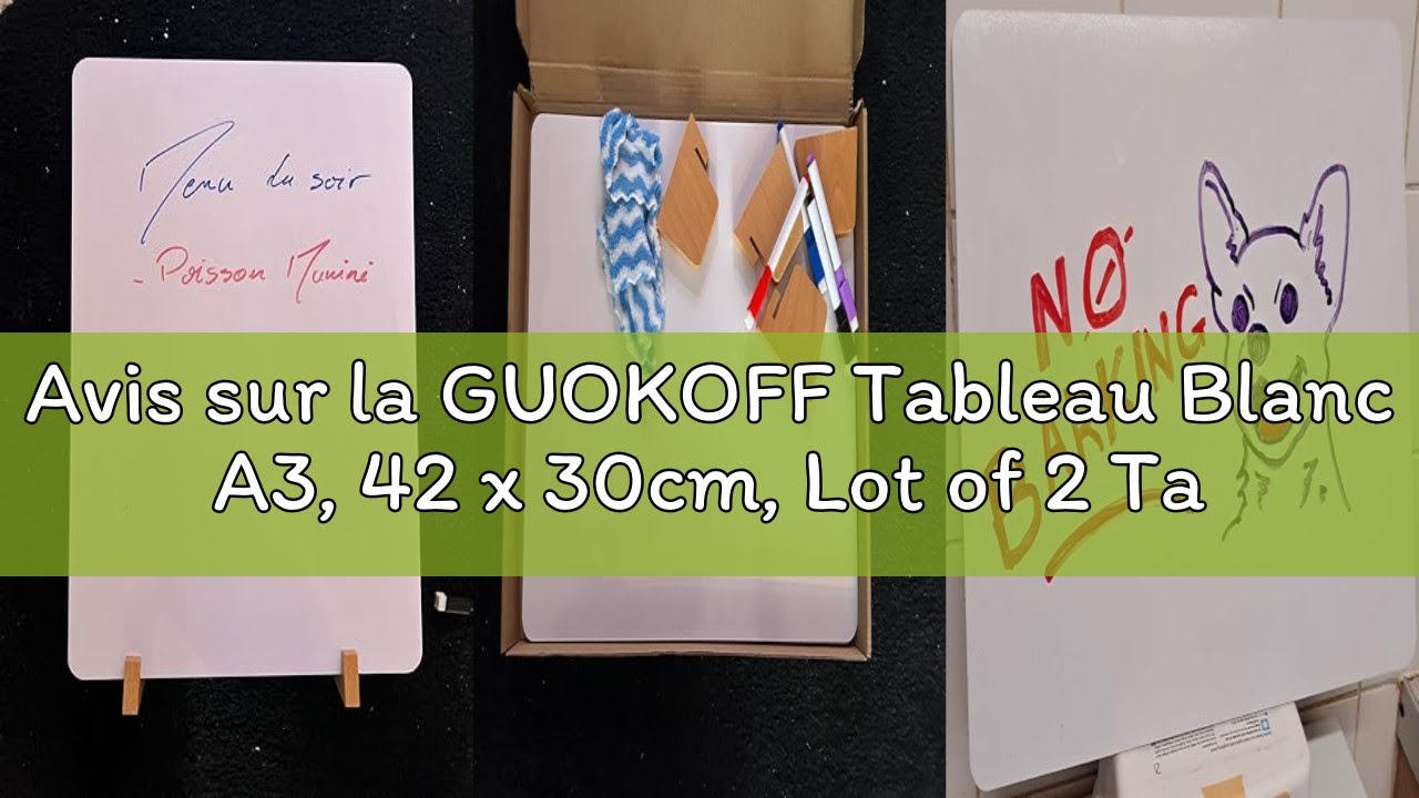Lot De 2 Tableaux Blancs A3 Double Face Avec Support Bois - Tableau Pour Table Mariage Café