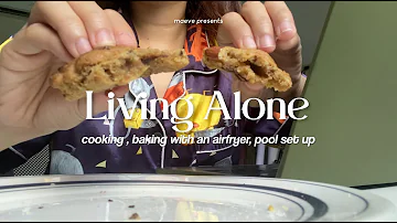 Living Alone in the Philippines: Baking with an airfryer, setting up a swimming pool, cooking 🏠