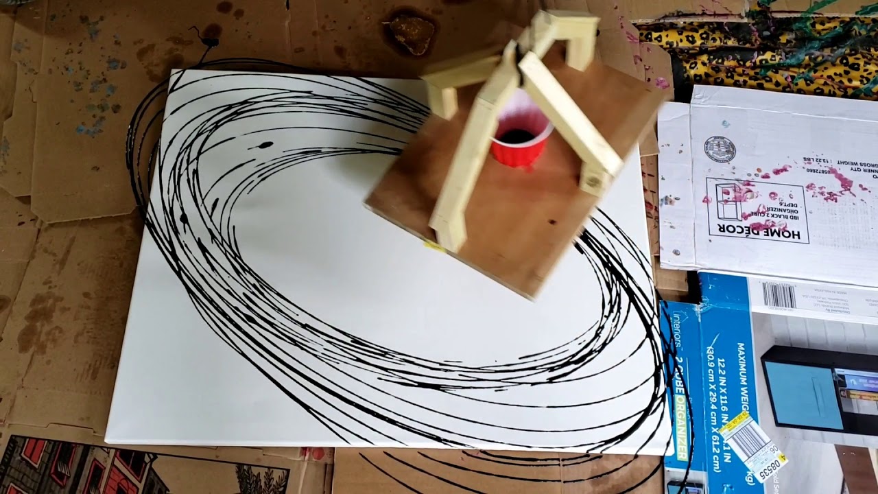 Swing Paint Pour / Painting Collaboration / Acrylic Paint / Abstract