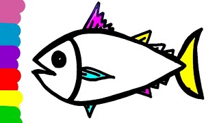 DRAW A COLOURFUL CUTE FISH| SUPER FISH DRAWING FOR KIDS||