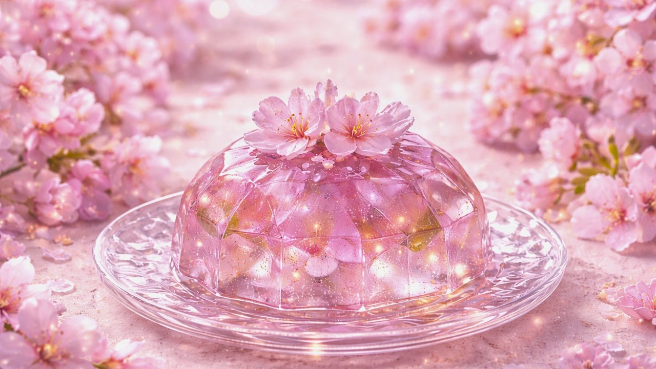 Which Sakura Glass Jelly Would You Cut First? 🌸✨ Ultra Satisfying ASMR