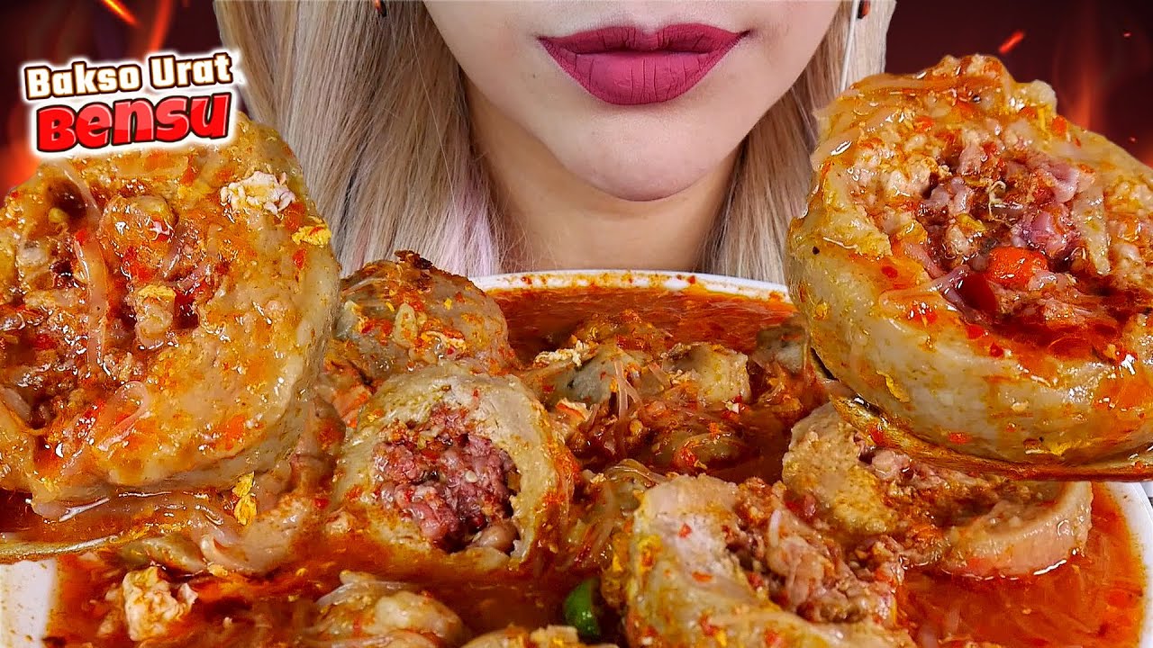 PEDAS GILAAA❗️ASMR BAKSO URAT MERCON BY RUBEN ONSU 🥵🔥SPICY JUMBO MEATBALLS🌶