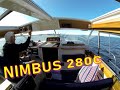 Motorboat Nimbus 280 coupe sailing and cabin tour