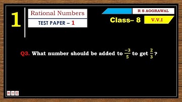 Math Class 8 | Test Paper - 1 | Qus. 3 | Rational Numbers | Chapter - 1 | R S AGGARWAL  #mvo