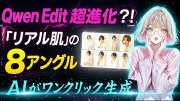 【Qwen Edit超進化?!】“リアルな肌”と“8アングル”を両立する、「1Click」ワークフロー｜AIがキャラクターシートを自動生成する新常識を解説｜ComfyUI