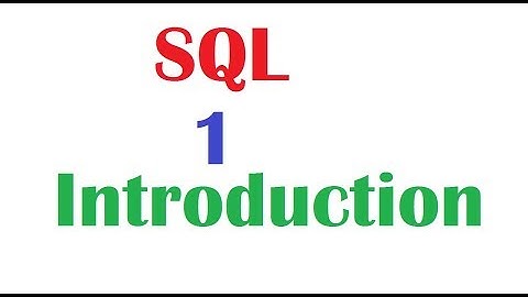 SQL 12c Tutorial 1 : Introduction To SQL