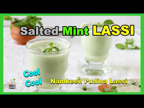 Salted Mint Lassi | Namkeen Pudina Lassi | How to make Mint Yoghurt Lassi Drink