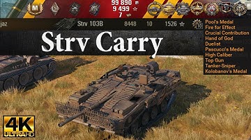 Strv 103B video in Ultra HD 4K🔝 Kolobanov 8448 dmg, 10 kills, 1526 exp, 🔝 World of Tanks ✔️