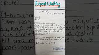 Report Writing Format In English /Report Writing For Class 12 #shorts #youtubeshorts