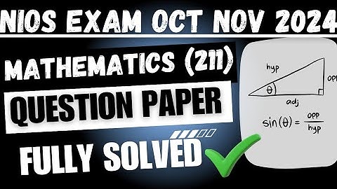 Nios exam 10th math 2024 | nios math important questions exam 10th class question paper solved |