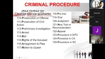 CRIMINAL PROCEDURE PART 1-NEW TOS