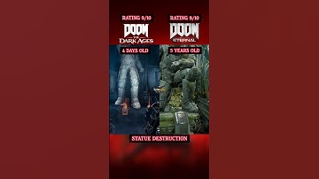 4 Days old vs 5 Years Old Game | Doom The Dark Ages vs Doom Eternal - Statue Destruction #shorts