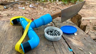 How To Make Long Powerful PVC Slingshot | PVC Slingshot