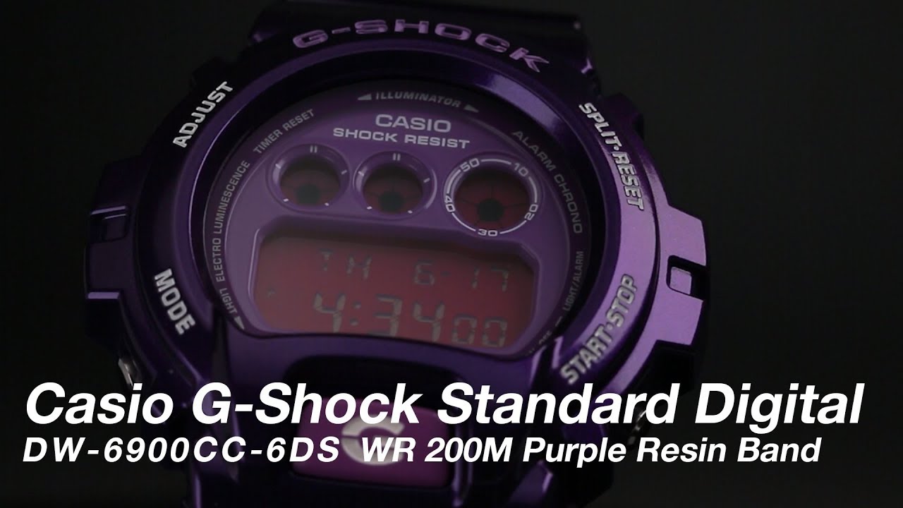 Casio G-Shock Standard Digital DW-6900CC-6DS WR 200M Purple Resin Band