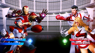 Iron Man & Megaman X vs Dr Strange & Captain America (Very Hard) - Marvel vs Capcom | 4K UHD