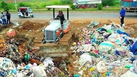 Amazing Update Next Day!! Filling Land, Garbage Dump & Clear Trash Into Water By Skills Dozer