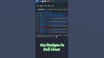 How to extract Rockyou Wordlist in Kali Linux.  #kalilinux #wordlist #linux
