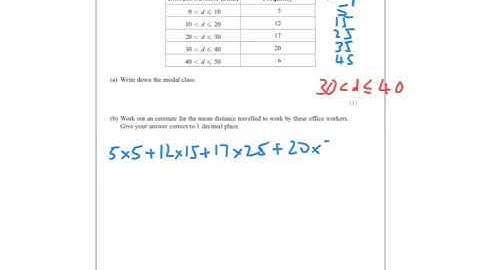 Summer 2017 IGCSE 4HR Q6 Grouped Data