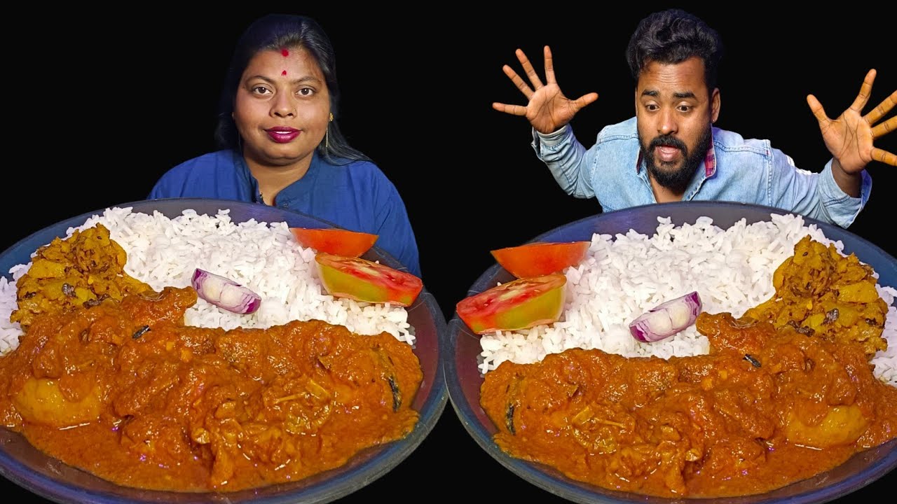 SPICY 🔥 CHICKEN CURRY WITH RICE EATING CHALLENGE//chicken curry rice eating challenge