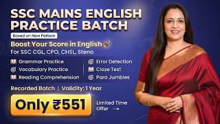 SSC MAINS ENGLISH PRACTICE BATCH | For SSC CGL, CPO, CHSL, Steno | Link is in the Description