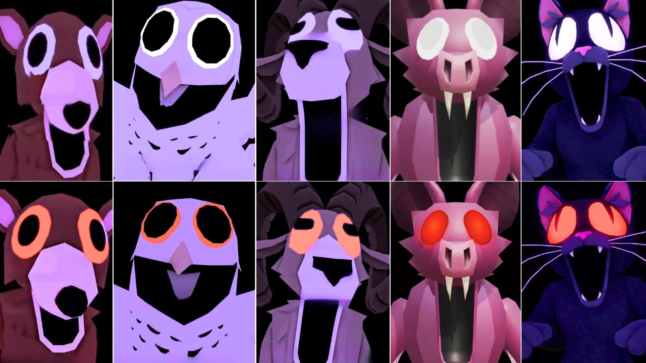 Normal vs Hungry - 99 Nights in the Forest ALL JUMPSCARES [ROBLOX]