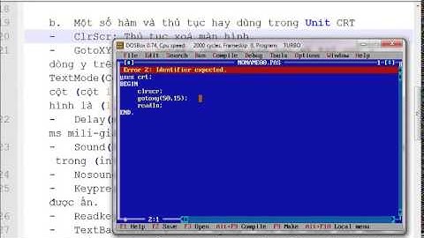 Lập trình Pascal  Bài 8   Unit P1   Vietsource net