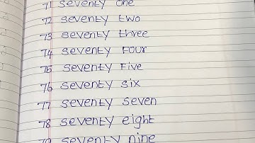 Learn and write number names from seventy one to eighty(71 to 80)