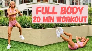 20 MIN FULL BODY WORKOUT AT HOME (ABS FOCUS)! high intensity training