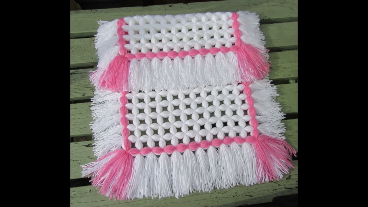 Easy non pom pom blanket with longer fringe