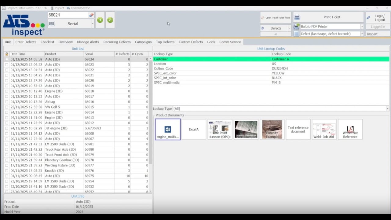 ATS Inspect Demo Data Collect 1 - YouTube