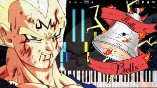 Video thumbnail of "Vegeta's Theme - Hells Bells / Dragon Ball Z OST (Piano Tutorial) [Synthesia] Orchestral Remix"