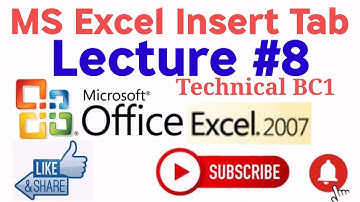 Ms Excel 2007 | Full Course | Insert Tab | Lecture | Lesson | class |Urdu Hindi/Tutorial #8